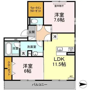グランドール皆春【3階】の間取り