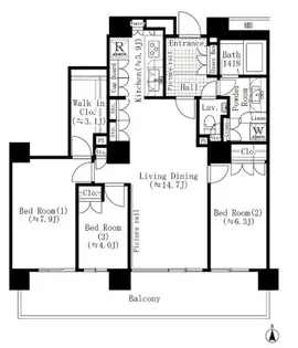 リバーポイントタワー【29階】の間取り