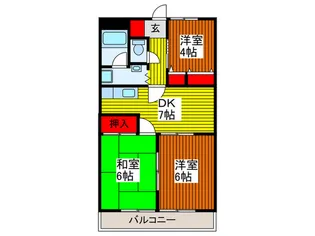クラウンズマンション【4階】の間取り