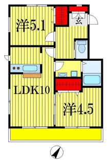 テゾーロ壱番館【2階】の間取り