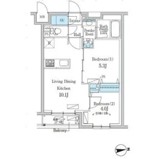 デュオフラッツ千歳船橋【2階】の間取り