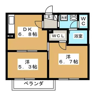 サンライフ日ノ森【1階】の間取り