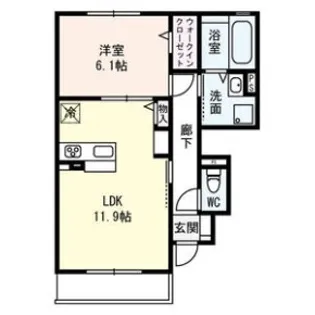 ファミールD希II【1階】の間取り