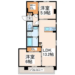 楠サンハイツVI【1階】の間取り
