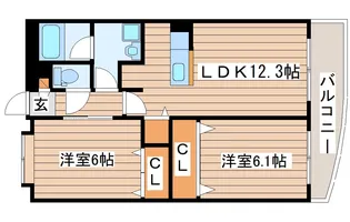 レジェンダ泉中央【3階】の間取り
