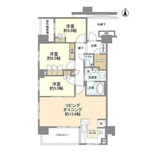 ライオンズウイングゲート【5階】の間取り