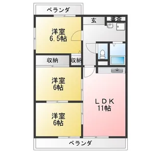 杉山マンション【1階】の間取り