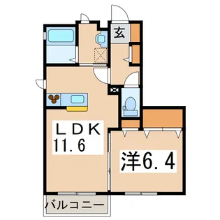 ハビテーションT B【1階】の間取り