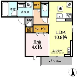 セレスティア長良福光【1階】の間取り