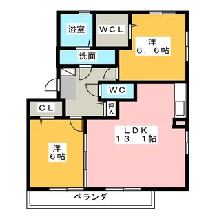 セジュール花萌【2階】の間取り