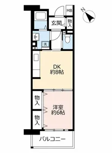 URルゼフィール南甲子園【2階】の間取り