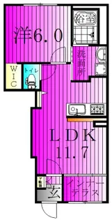 クロワサンス【1階】の間取り