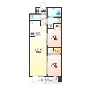 ATLAS加賀屋【6階】の間取り