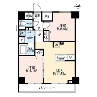 プレール・ドゥーク芝浦【13階】の間取り
