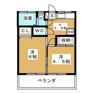 倉方ハイツ【1階】の間取り