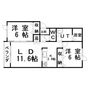 コーポSalo【2階】の間取り