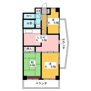 アミーパレス山内II【5階】の間取り
