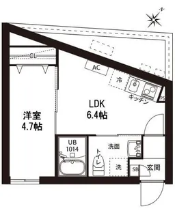 レピュア曙橋駅前レジデンス【5階】の間取り