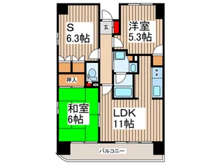 LaVita谷塚駅前II【3階】の間取り
