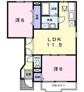 ヴェルトゥメゾン【1階】の間取り