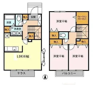 コンフォート浜田 Cの間取り