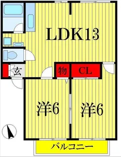 グランメールサイドI【2階】の間取り