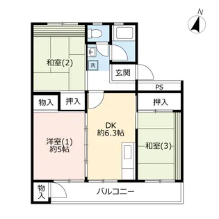 UR洋光台西【5階】の間取り