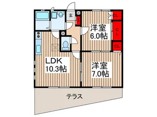 サニ-ム-ン【2階】の間取り