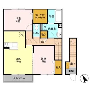 エール リヴェール B【2階】の間取り