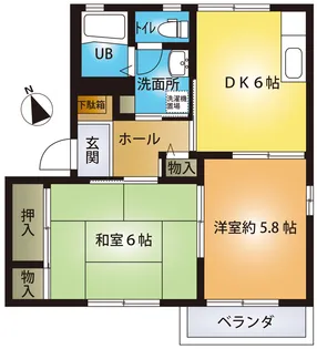 ソレアード花の木B棟【2階】の間取り