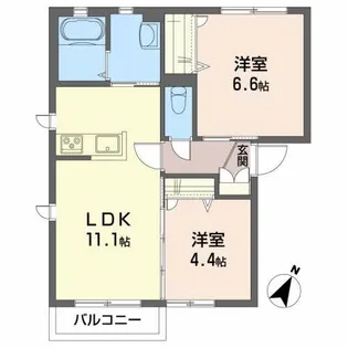 シャーメゾン下角A【2階】の間取り