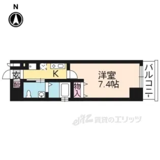 アーバンフラッツ四条西洞院【9階】の間取り