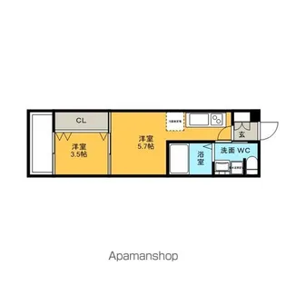 No60 V-TOWER天神【9階】の間取り