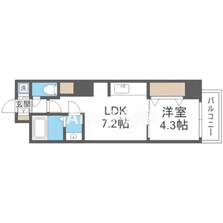 S-RESIDENCE堺筋本町Uno【10階】の間取り