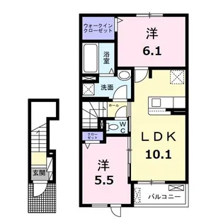 ラフィネ中須【2階】の間取り
