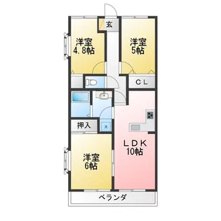 サニープレスキャッスルA【1階】の間取り