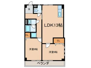 シャト-池花【2階】の間取り