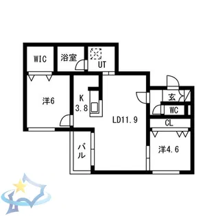 Angelic Village南23条【2階】の間取り