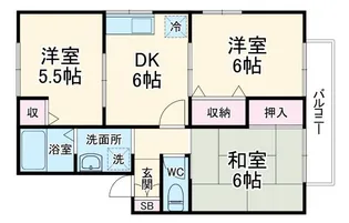 アビテ箕面B棟【1階】の間取り