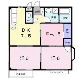 エルディム幸A棟【2階】の間取り