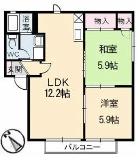 キャトルセゾン A棟【2階】の間取り