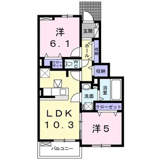 リヴィエールII【1階】の間取り