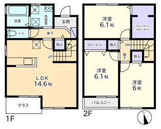 【ドエルコート里吉 C】の間取り