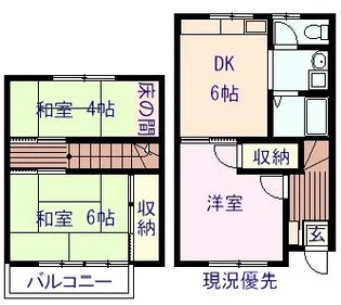 長野県千曲市大字屋代【アパート】の間取り