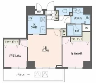 ドゥーエ横浜駅前【18階】の間取り