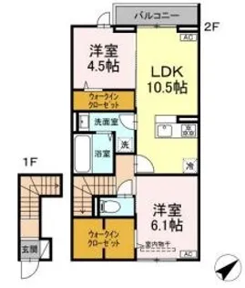 岡山県倉敷市四十瀬【アパート】の間取り