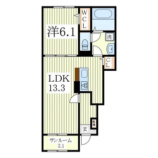 グランテリア瀬戸II D【1階】の間取り