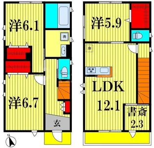 千葉県松戸市新松戸6【一戸建】の間取り