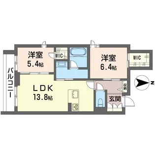フォンターナYU【2階】の間取り