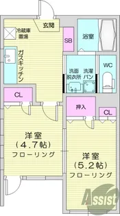 むんびっく【1階】の間取り
